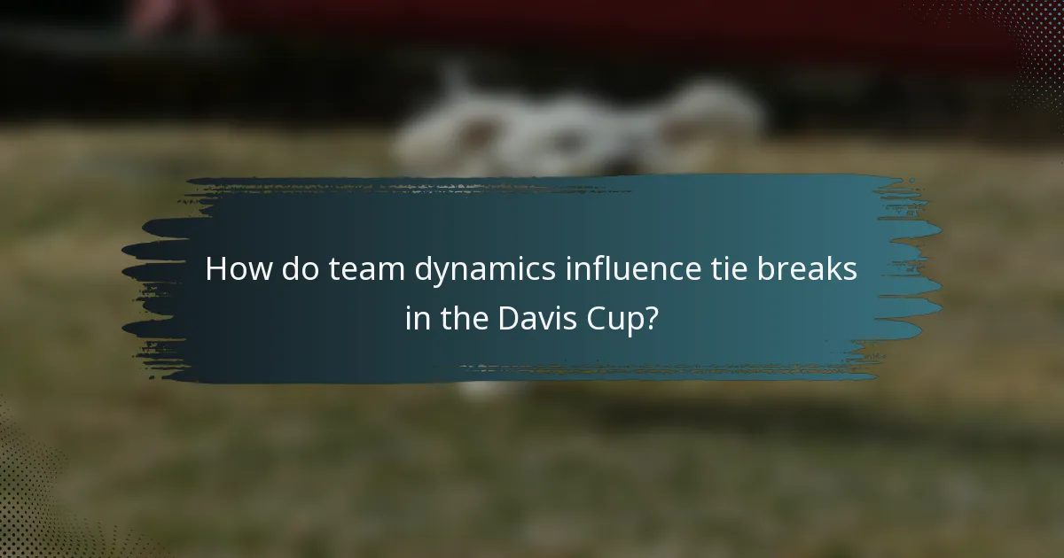How do team dynamics influence tie breaks in the Davis Cup?