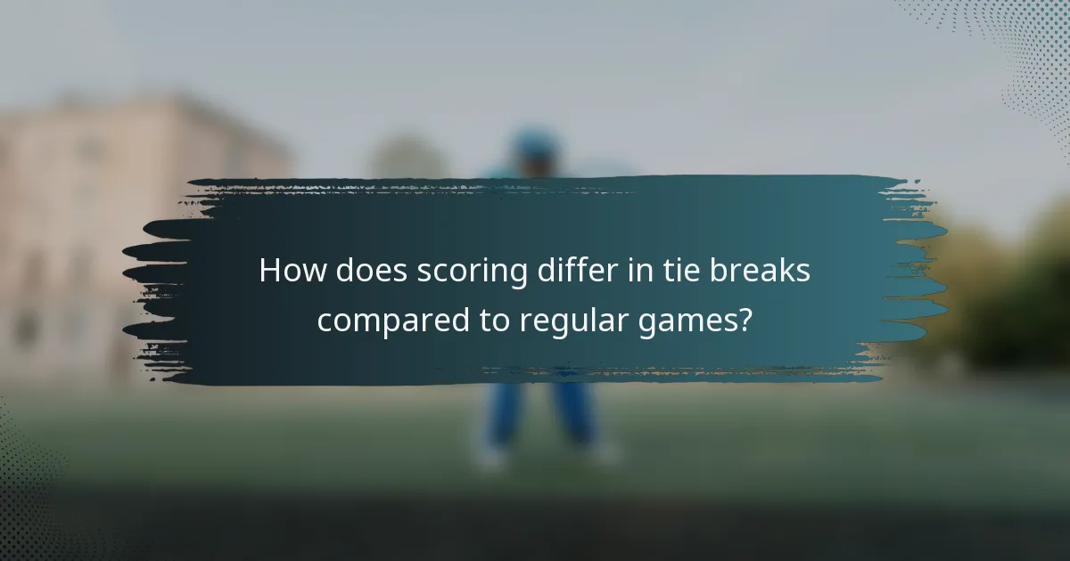 How does scoring differ in tie breaks compared to regular games?