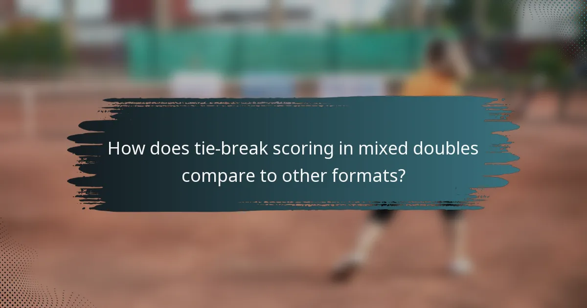 How does tie-break scoring in mixed doubles compare to other formats?