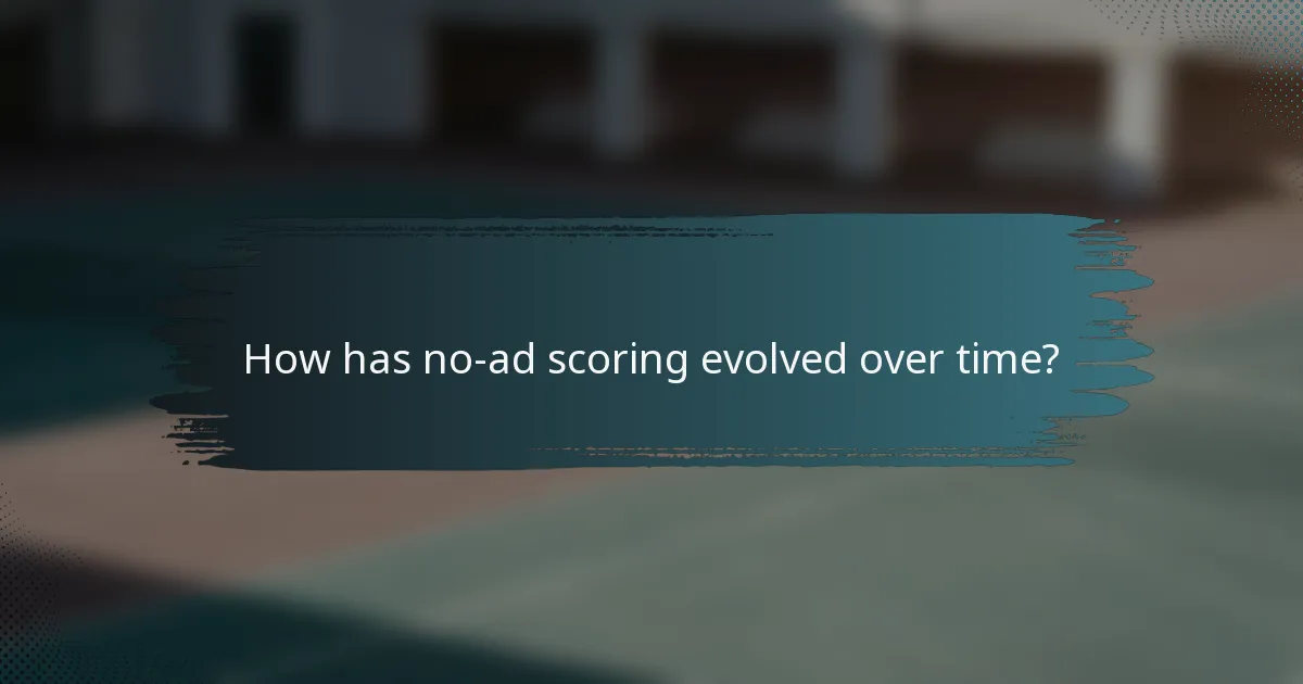 How has no-ad scoring evolved over time?