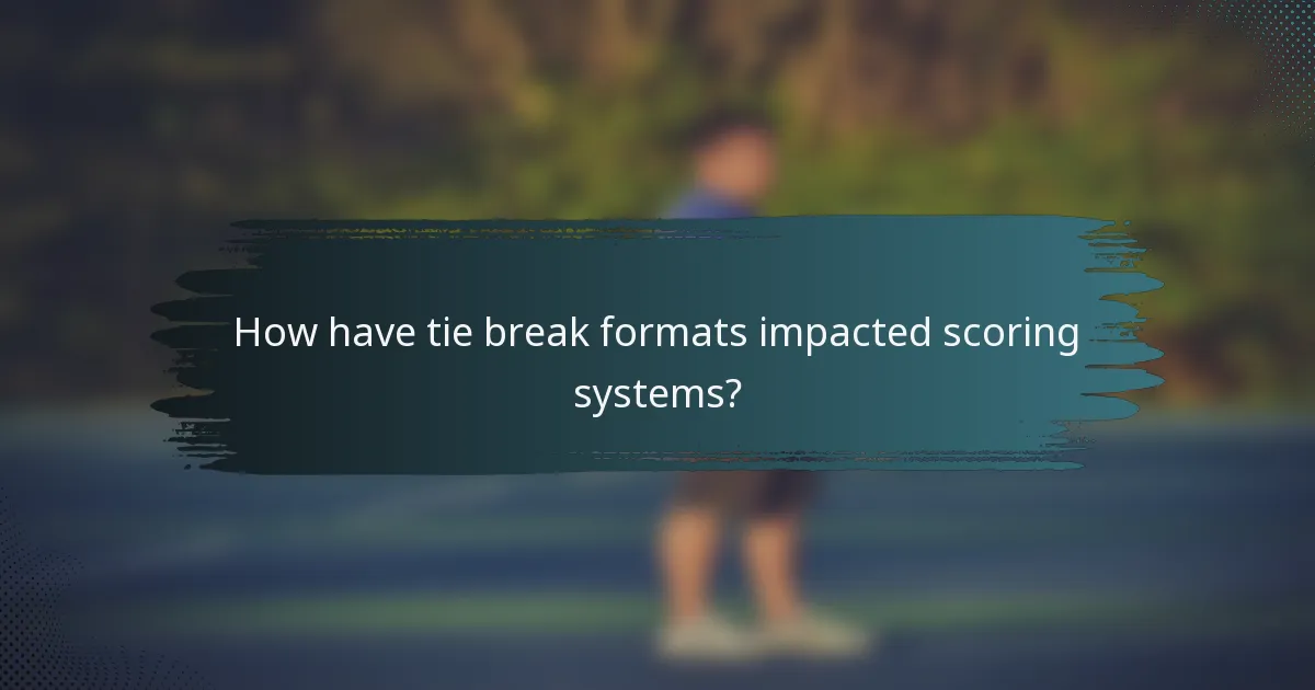 How have tie break formats impacted scoring systems?