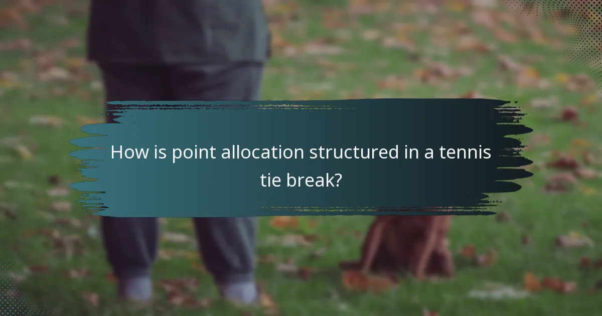 How is point allocation structured in a tennis tie break?
