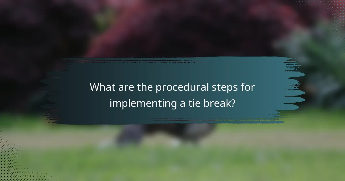 What are the procedural steps for implementing a tie break?