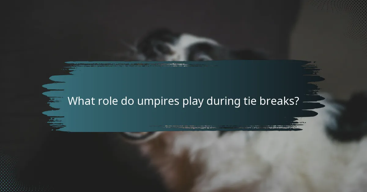 What role do umpires play during tie breaks?