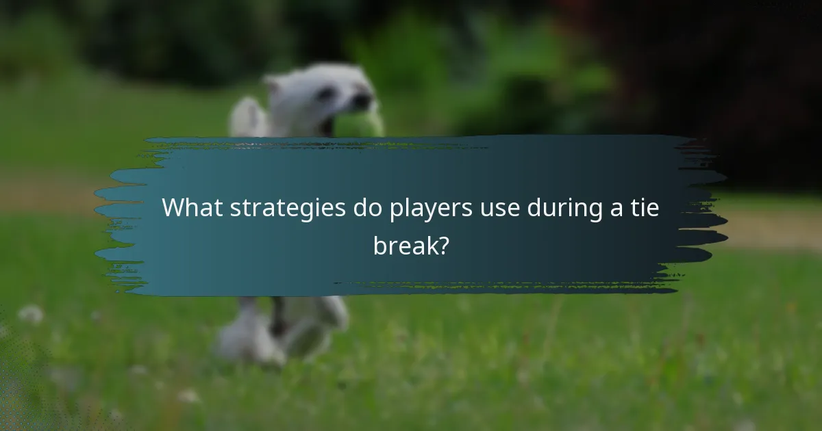 What strategies do players use during a tie break?